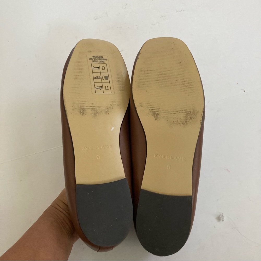 Everlane The Day Mary Jane Flats Shoes Rum Soft Leather 9 Brown - Picture 10 of 13